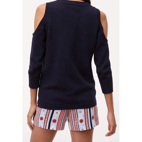 LOFT Ann Taylor Cream Cold Shoulder Sweater Size S NWT - Picture 3 of 11